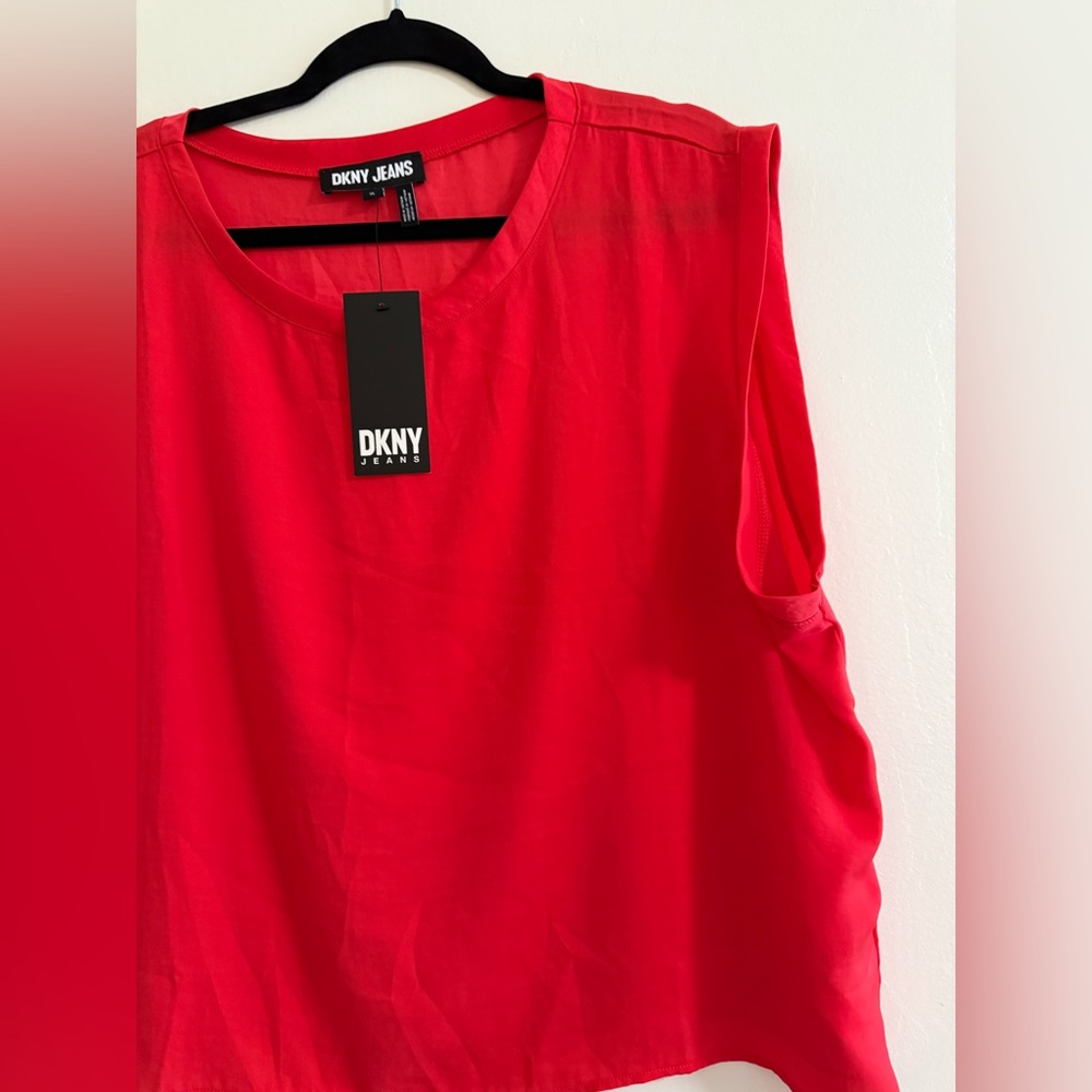 DKNY Vibrant Red Muscle Tee - Picture 5 of 6